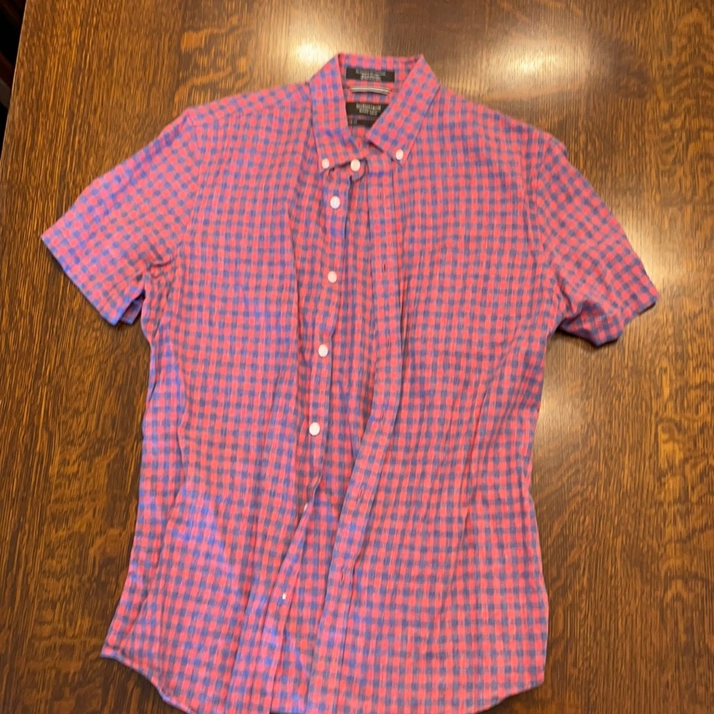 Nordstrom trim fit medium linen-cotton button up
